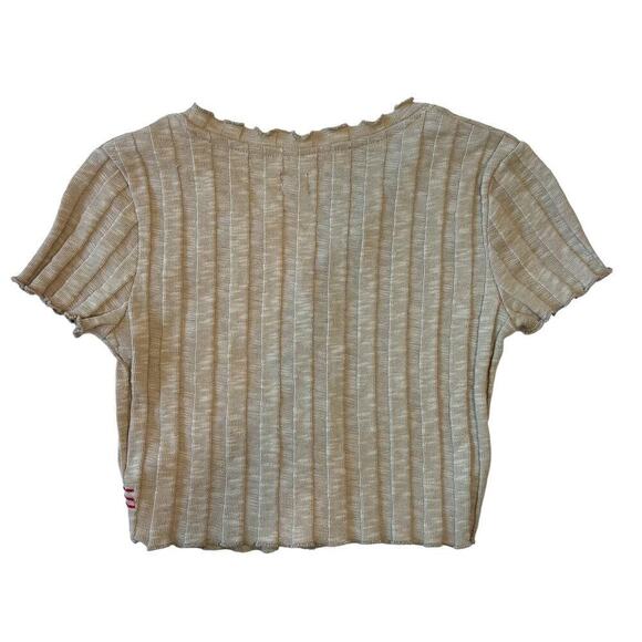 BDG Tan Ruffle Crop Top - Picture 4 of 5